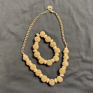 Silver Chunky Bracelet and Necklace Set